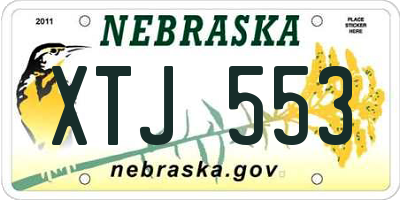 NE license plate XTJ553