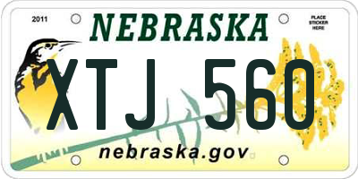 NE license plate XTJ560