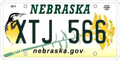NE license plate XTJ566