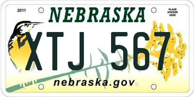 NE license plate XTJ567