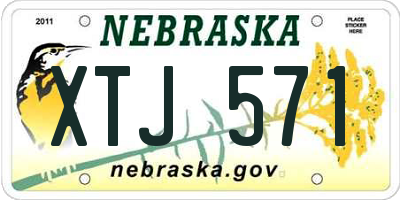 NE license plate XTJ571