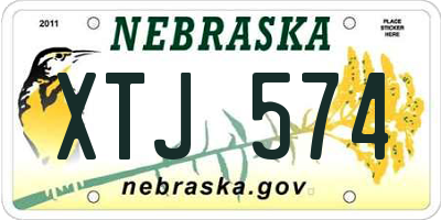 NE license plate XTJ574