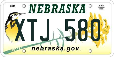 NE license plate XTJ580