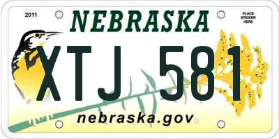 NE license plate XTJ581