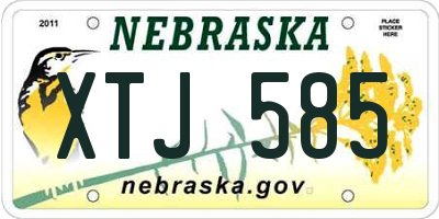 NE license plate XTJ585