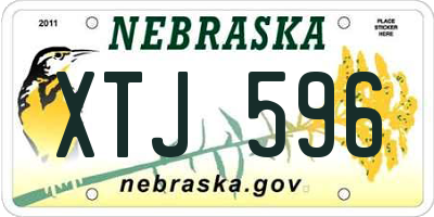 NE license plate XTJ596