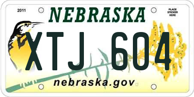 NE license plate XTJ604