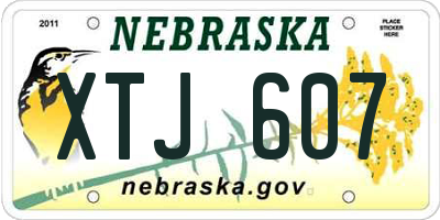 NE license plate XTJ607