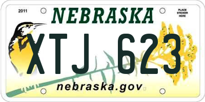 NE license plate XTJ623