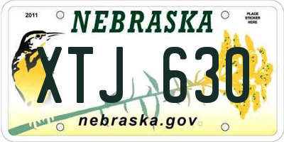 NE license plate XTJ630