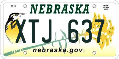 NE license plate XTJ637