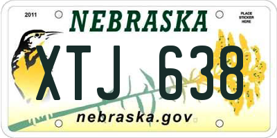 NE license plate XTJ638