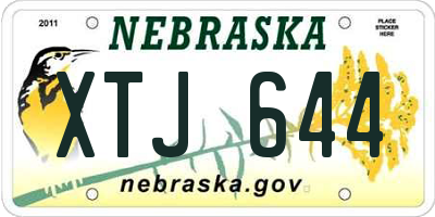 NE license plate XTJ644