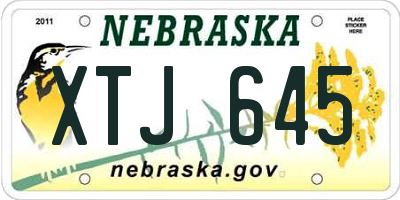 NE license plate XTJ645