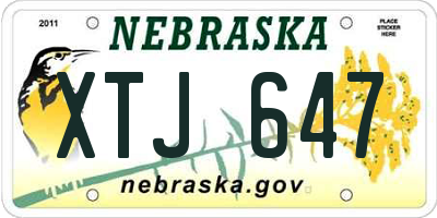 NE license plate XTJ647