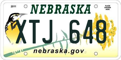 NE license plate XTJ648