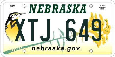 NE license plate XTJ649