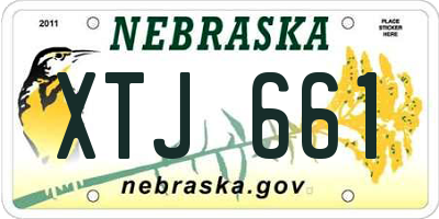 NE license plate XTJ661
