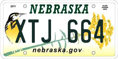NE license plate XTJ664
