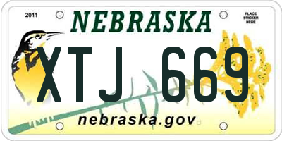 NE license plate XTJ669