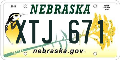 NE license plate XTJ671