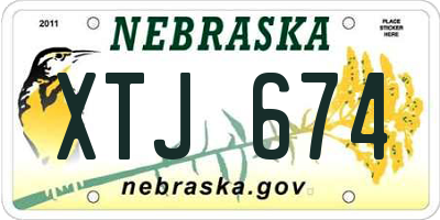 NE license plate XTJ674