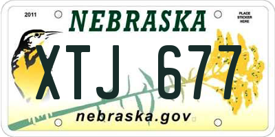 NE license plate XTJ677