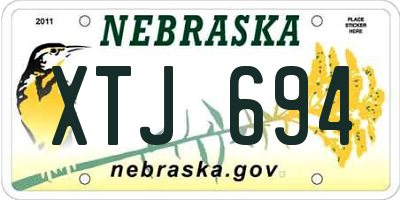 NE license plate XTJ694