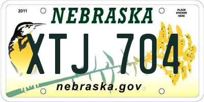 NE license plate XTJ704