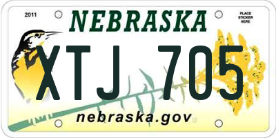 NE license plate XTJ705