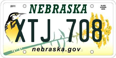 NE license plate XTJ708