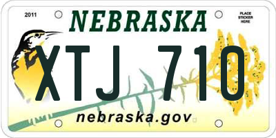 NE license plate XTJ710