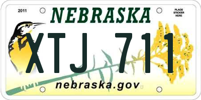 NE license plate XTJ711