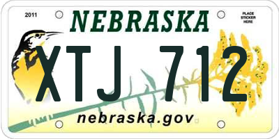NE license plate XTJ712