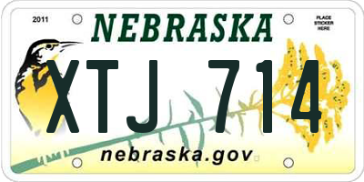 NE license plate XTJ714