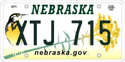 NE license plate XTJ715