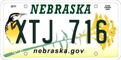 NE license plate XTJ716