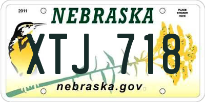 NE license plate XTJ718