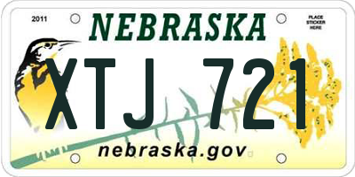 NE license plate XTJ721