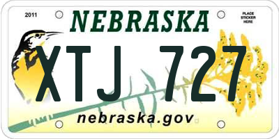 NE license plate XTJ727