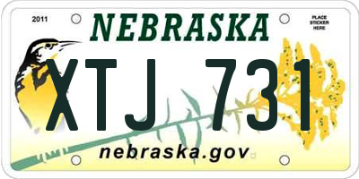 NE license plate XTJ731