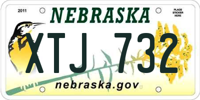 NE license plate XTJ732