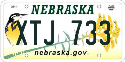 NE license plate XTJ733