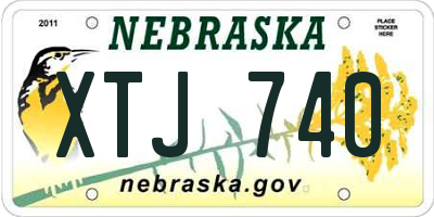 NE license plate XTJ740