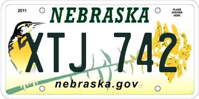 NE license plate XTJ742