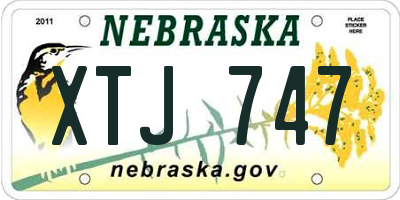 NE license plate XTJ747