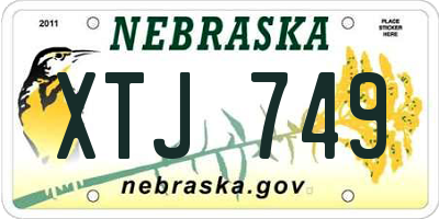 NE license plate XTJ749
