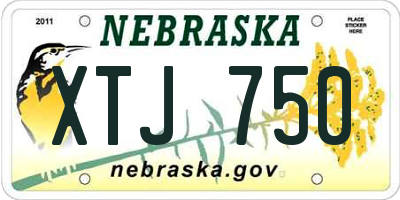 NE license plate XTJ750
