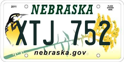 NE license plate XTJ752