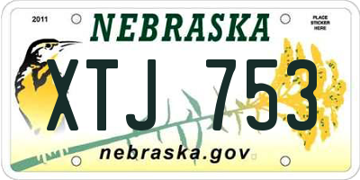 NE license plate XTJ753
